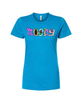 MOODY Colorful Characters Women's Blue Tee