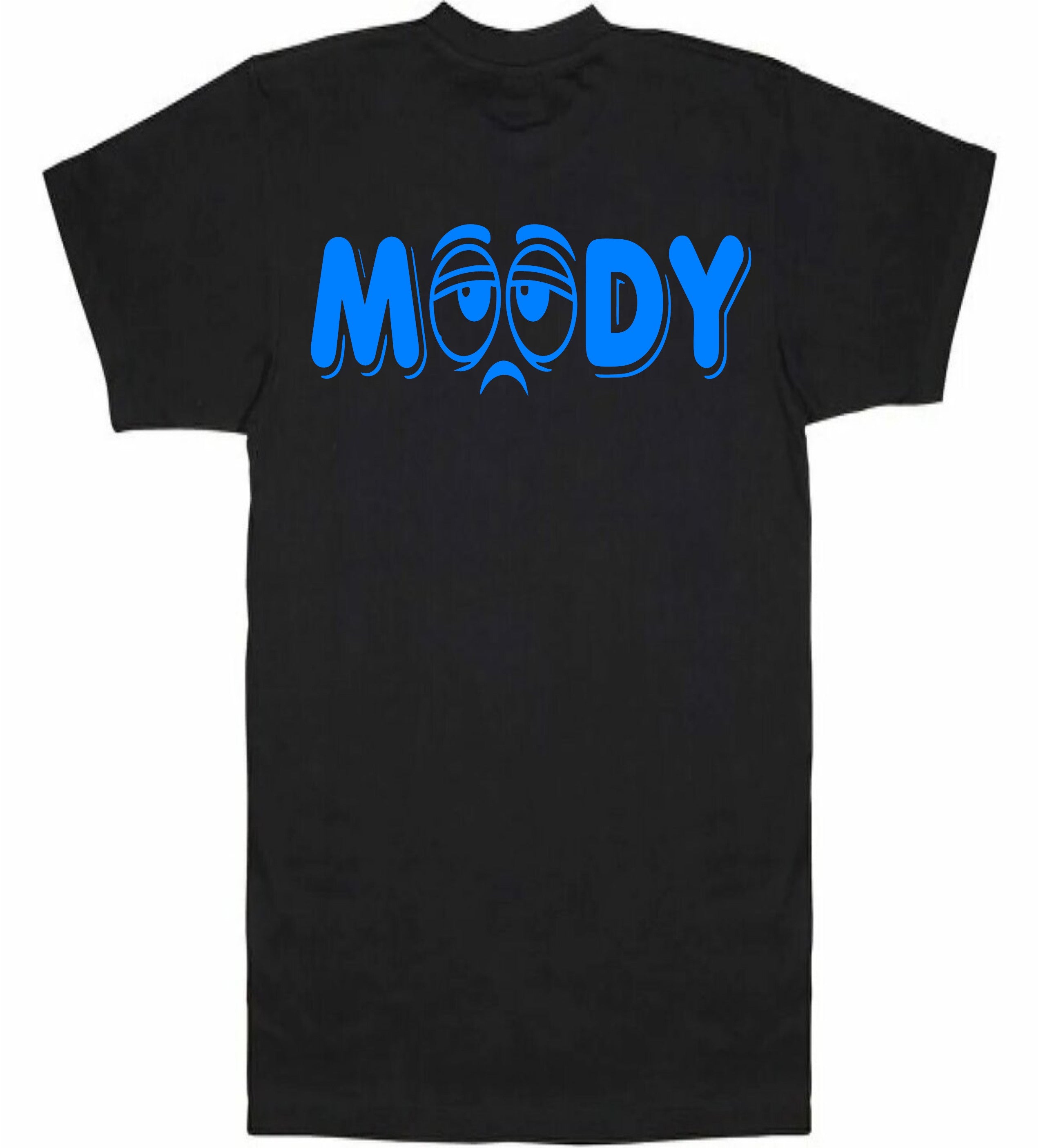 MOODY Sad Face Blue T-Shirt