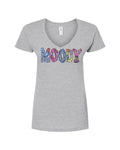 MOODY Patterned Women's Gray V-Neck