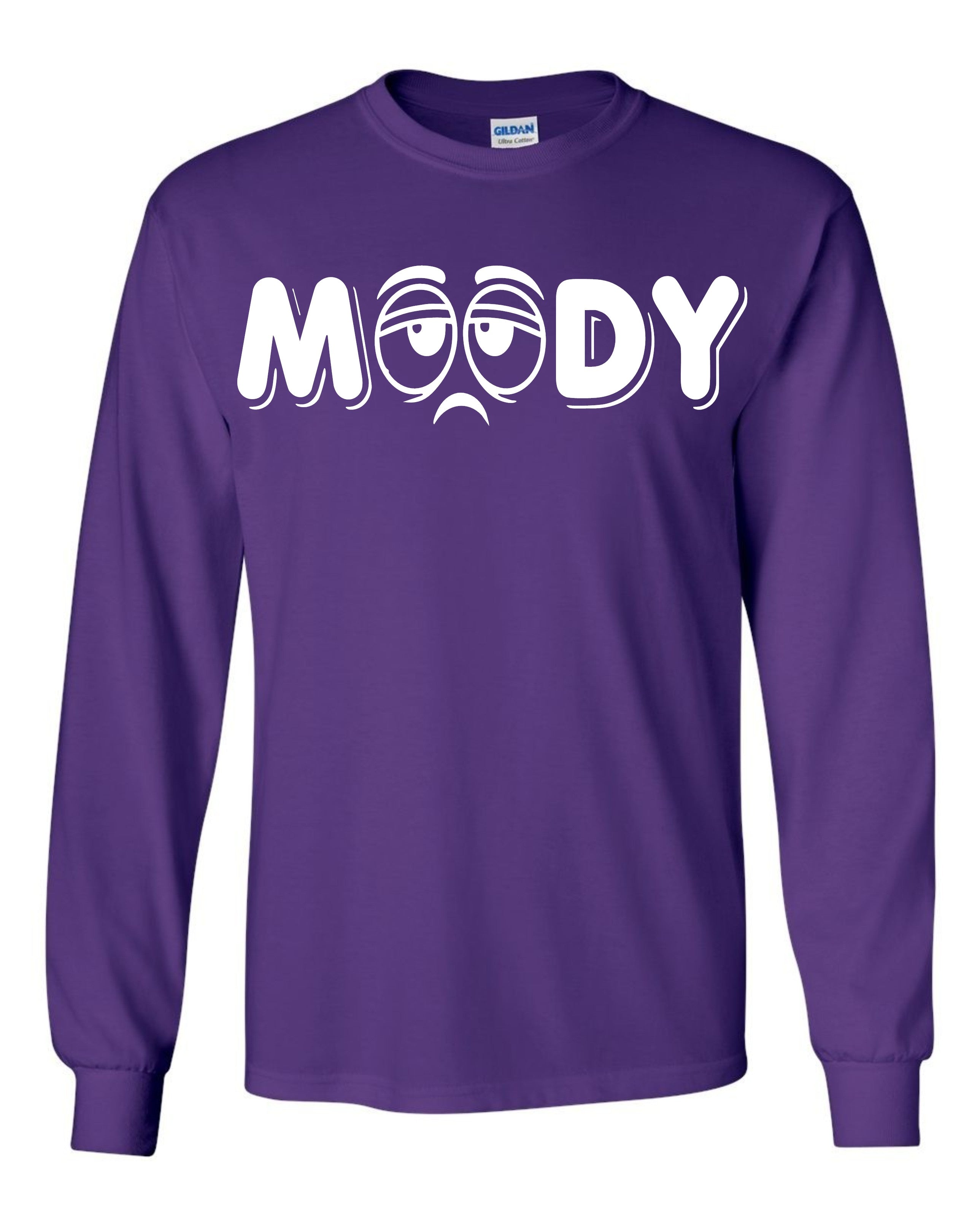 MOODY Sad Face Purple Long Sleeve